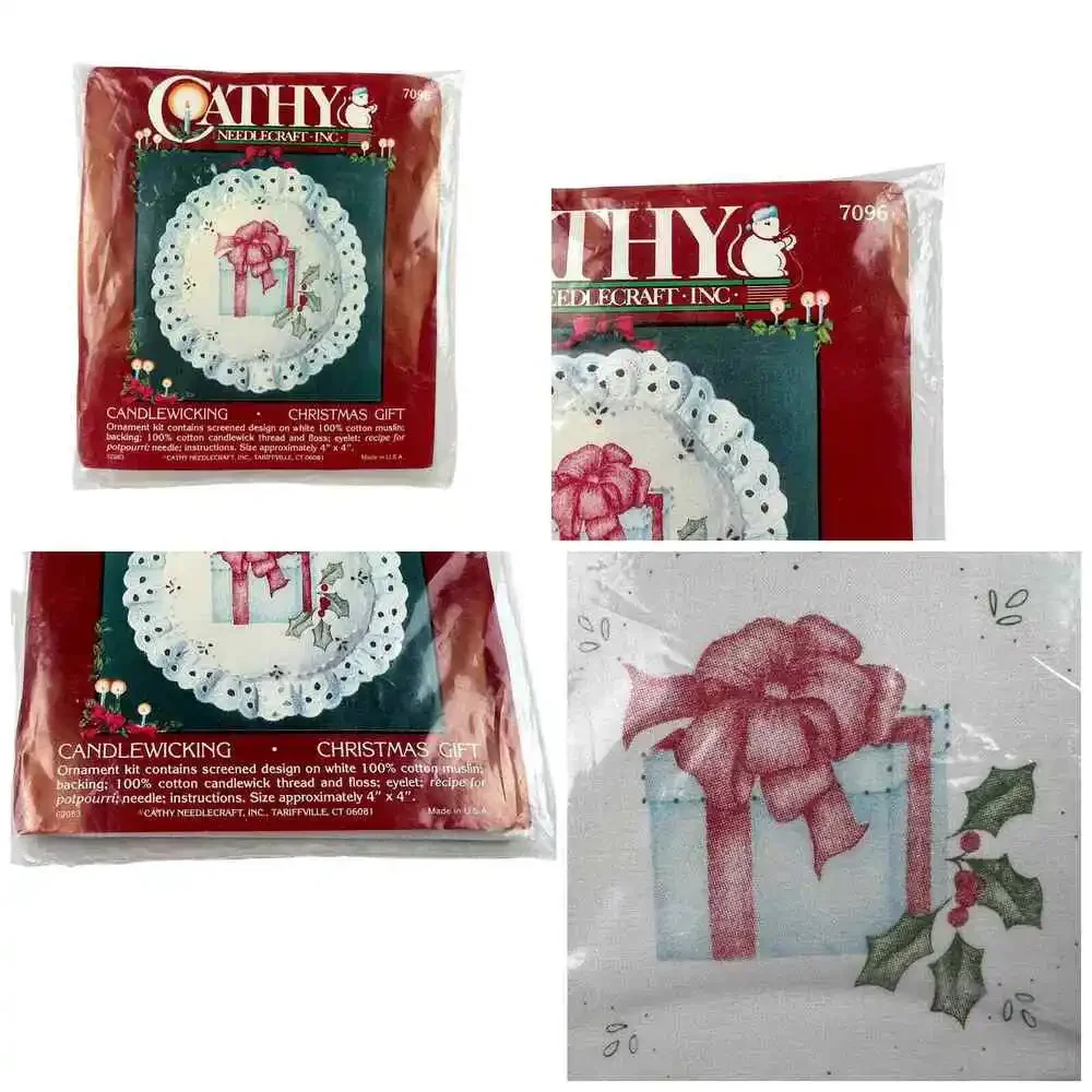 CATHY NEEDLECRAFT Candlewicking Ornament Kits Santa Christmas Gift 7096 7097